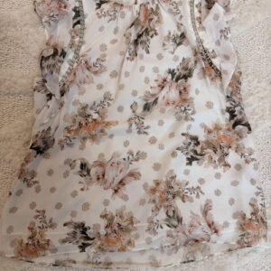 Floral Silk Top White